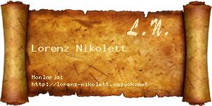 Lorenz Nikolett névjegykártya